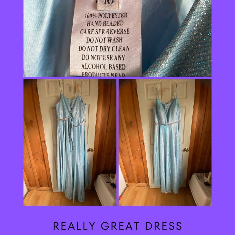 Elegant Blue Beaded Dress